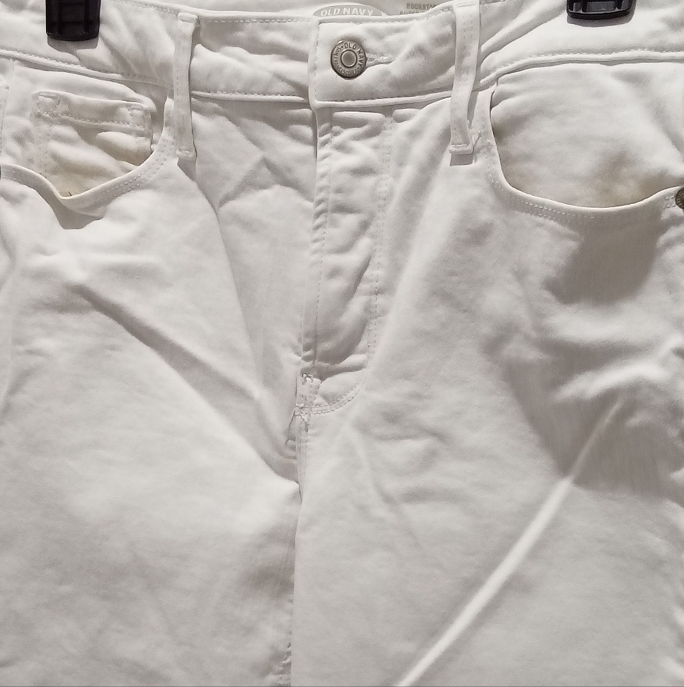 Old Navy Classic White Denim Rockstar Skinny Size 4